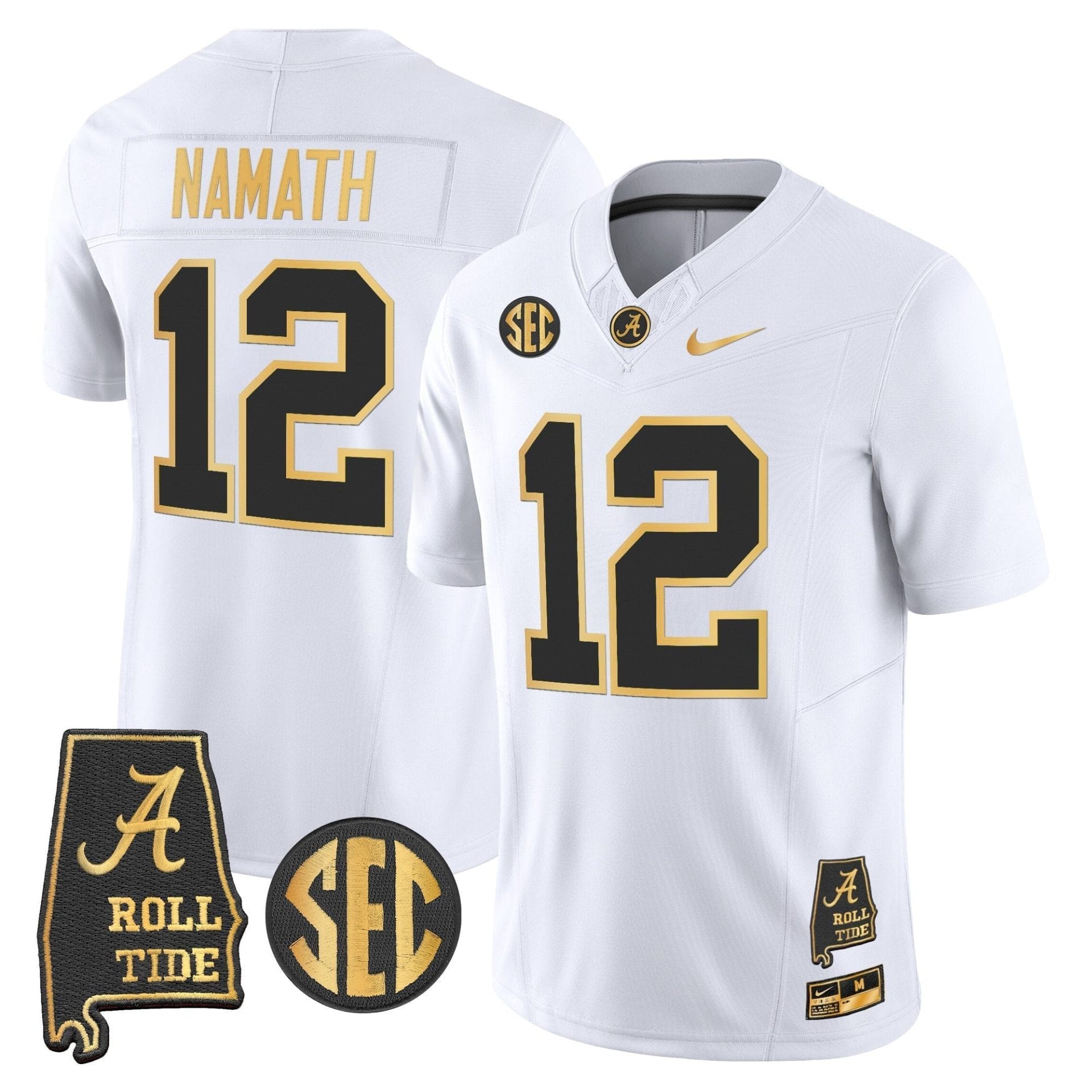 Alabama Crimson Tide 2025 Gold Vapor Limited Jersey - Alabama Map - All Stitched - Image 18