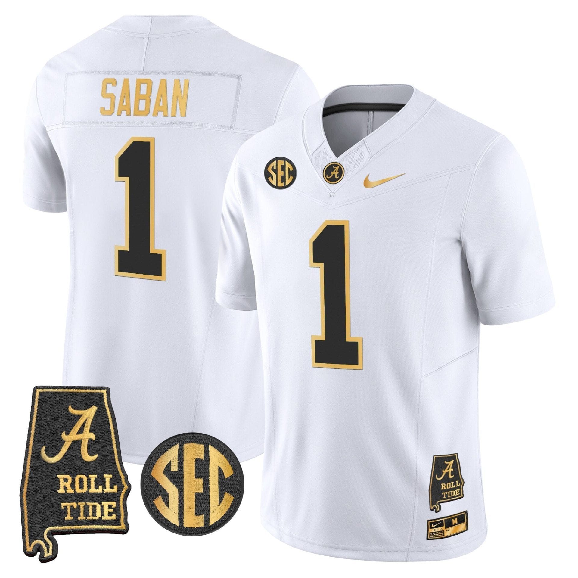 Alabama Crimson Tide 2025 Gold Vapor Limited Jersey - Alabama Map - All Stitched - Image 19
