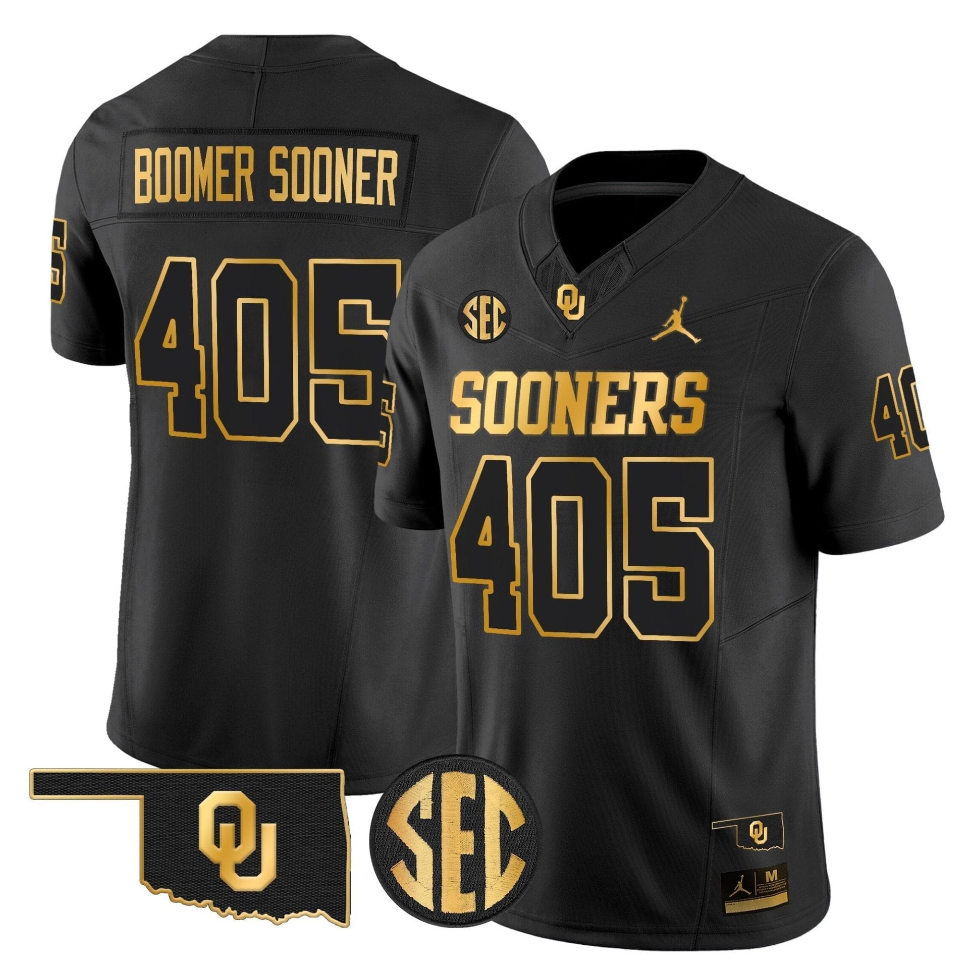 Alternative view of Oklahoma Sooners 2025 Gold Vapor Limited Jersey - All Stitched