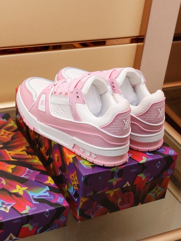 Luxury Virgil Trainer Sneakers Shoes Signature Pink Chalk Monogram - Image 2