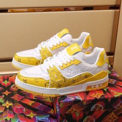 Alternative view of Luxury Trainer Sneakers Shoes #54 Signature Yellow and White