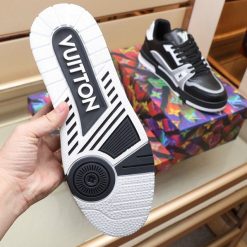 Alternative view of Luxury Virgil Trainer Sneakers Shoes #54 Signature Black Grey Monogram