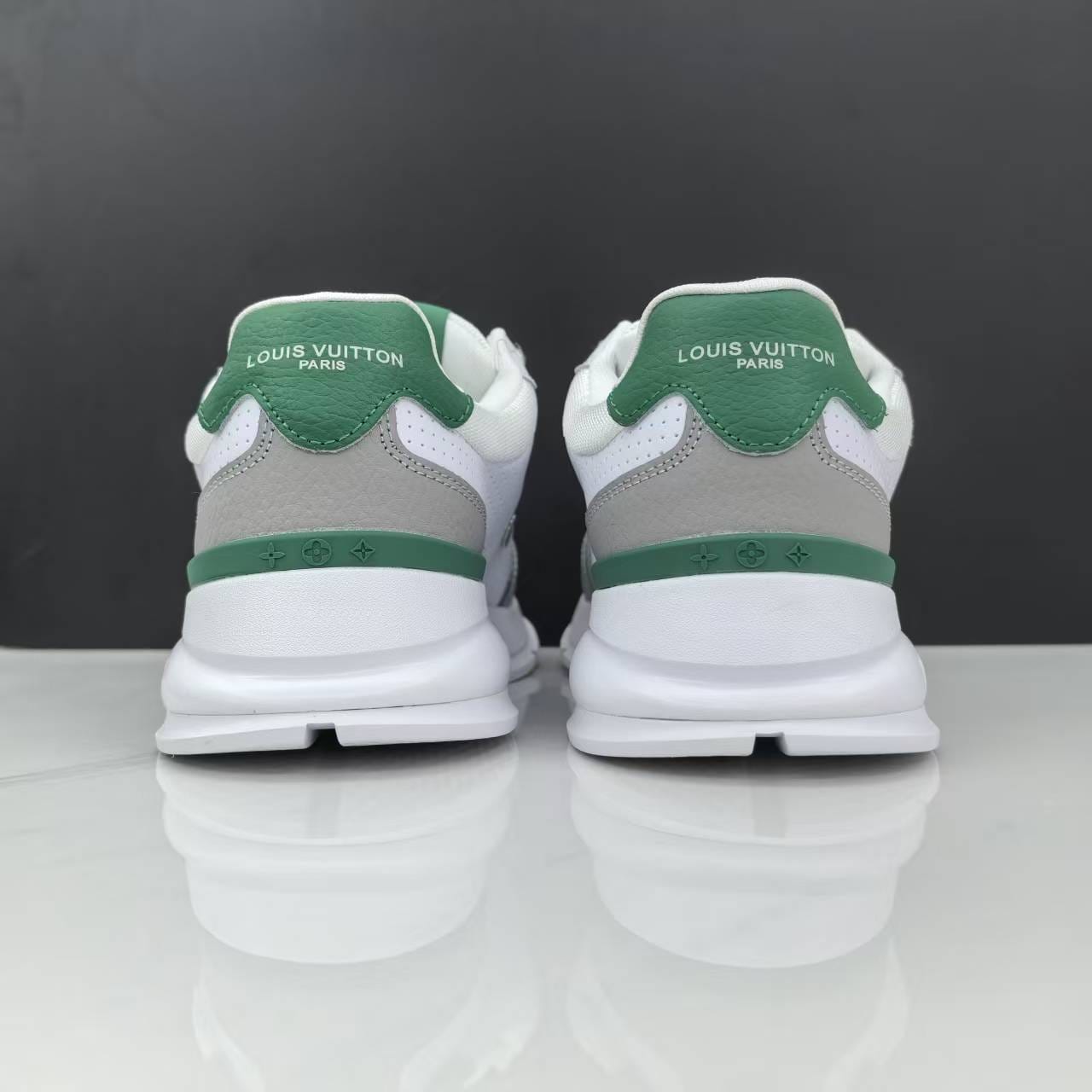 Luxury Lou Paris Classic Trainers Green White Shoes Sneakers - Image 8