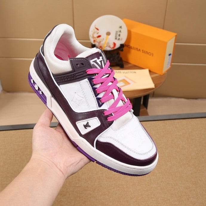 Luxury Virgil Trainer Sneakers Shoes Signature White Purple Monogram - Image 6