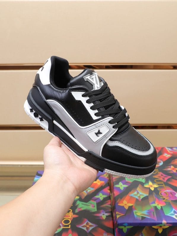 Luxury Virgil Trainer Sneakers Shoes #54 Signature Black Grey Monogram - Image 3