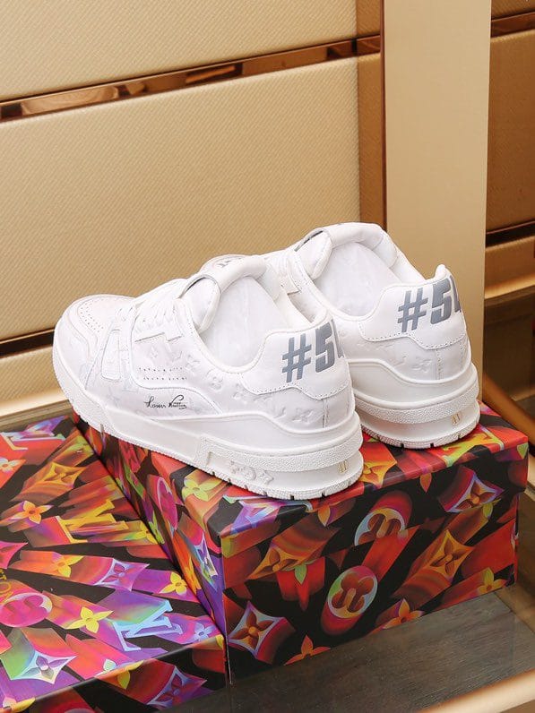 Luxury Trainer Sneakers Shoes #54 Signature White - Image 6