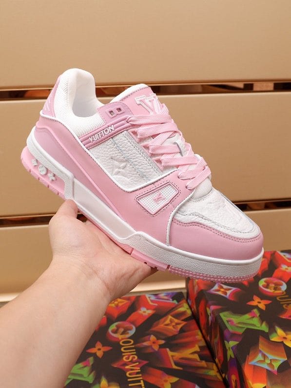 Luxury Virgil Trainer Sneakers Shoes Signature Pink Chalk Monogram - Image 3
