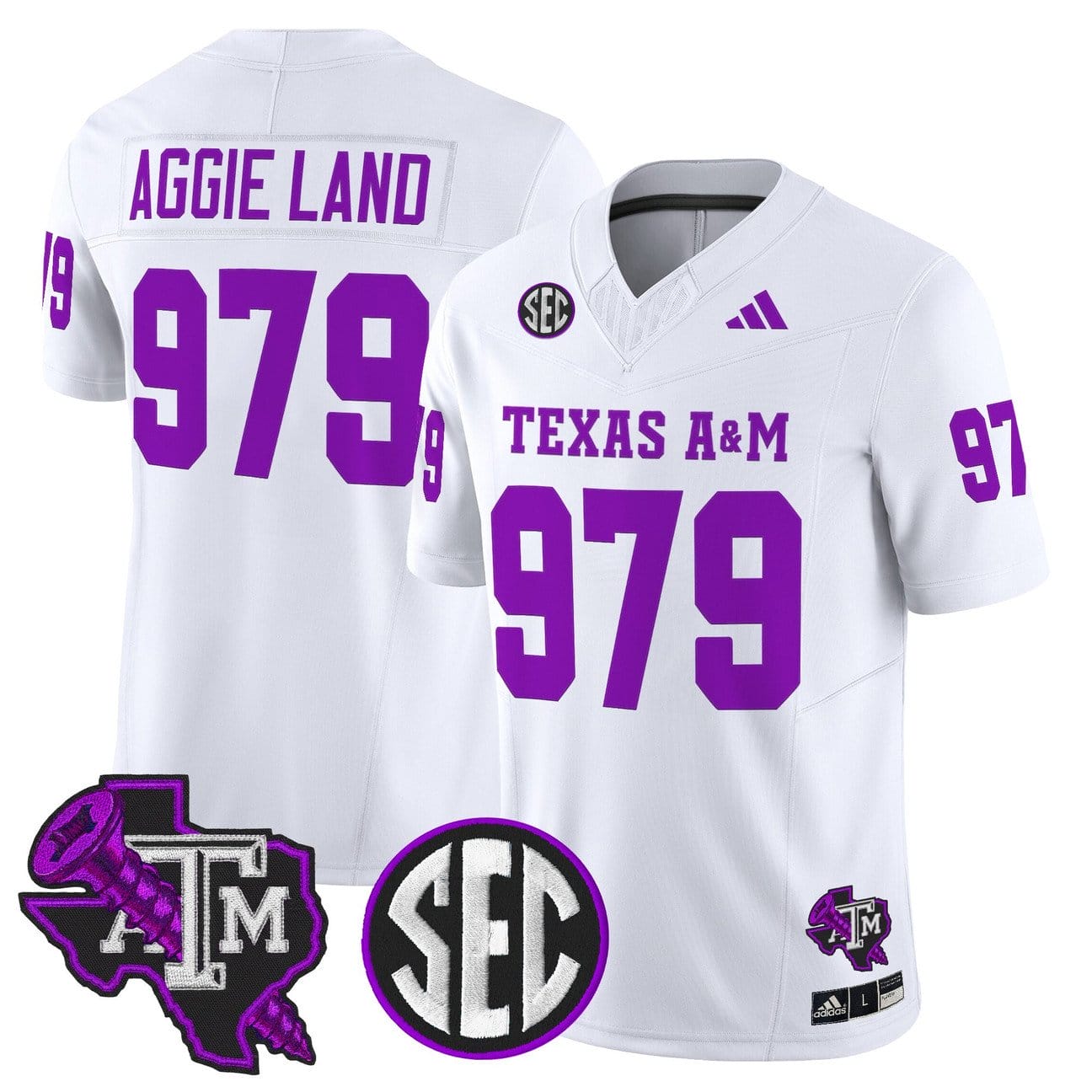 Aggie Land Jersey #979 Texas A&M Aggies DJ Screw Vapor Limited Stitched - Image 3