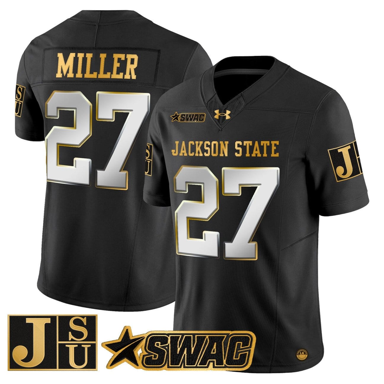 Ahmad Miller Jersey #27 Jackson State Tigers 2025 Vapor Stitched - Image 3