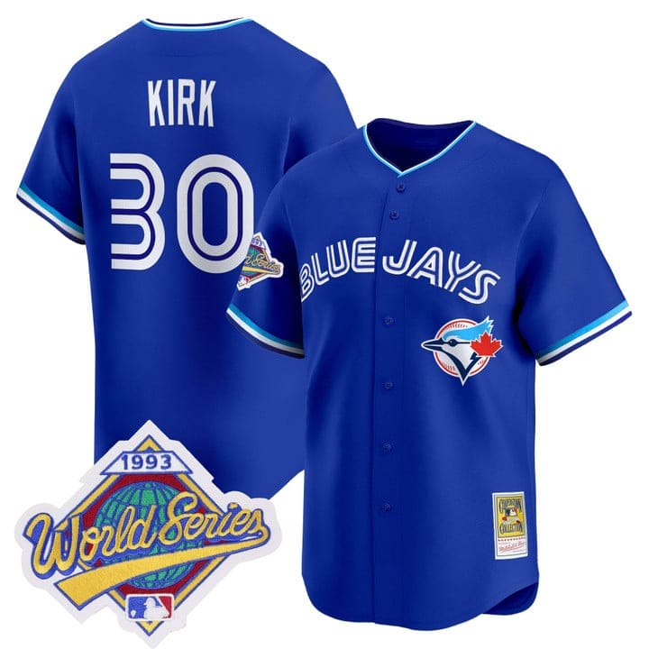 Alejandro Kirk Jersey #30 Toronto Blue Jays 1993 World Series Throwback - Image 3
