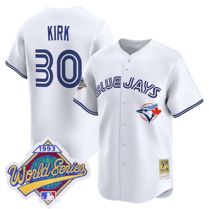 Alejandro Kirk Jersey #30 Toronto Blue Jays 1993 World Series Throwback - Image 4