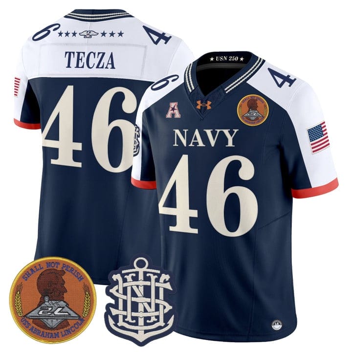 Alex Tecza Jersey #46 Navy Midshipmen 250th Anniversary Stitched