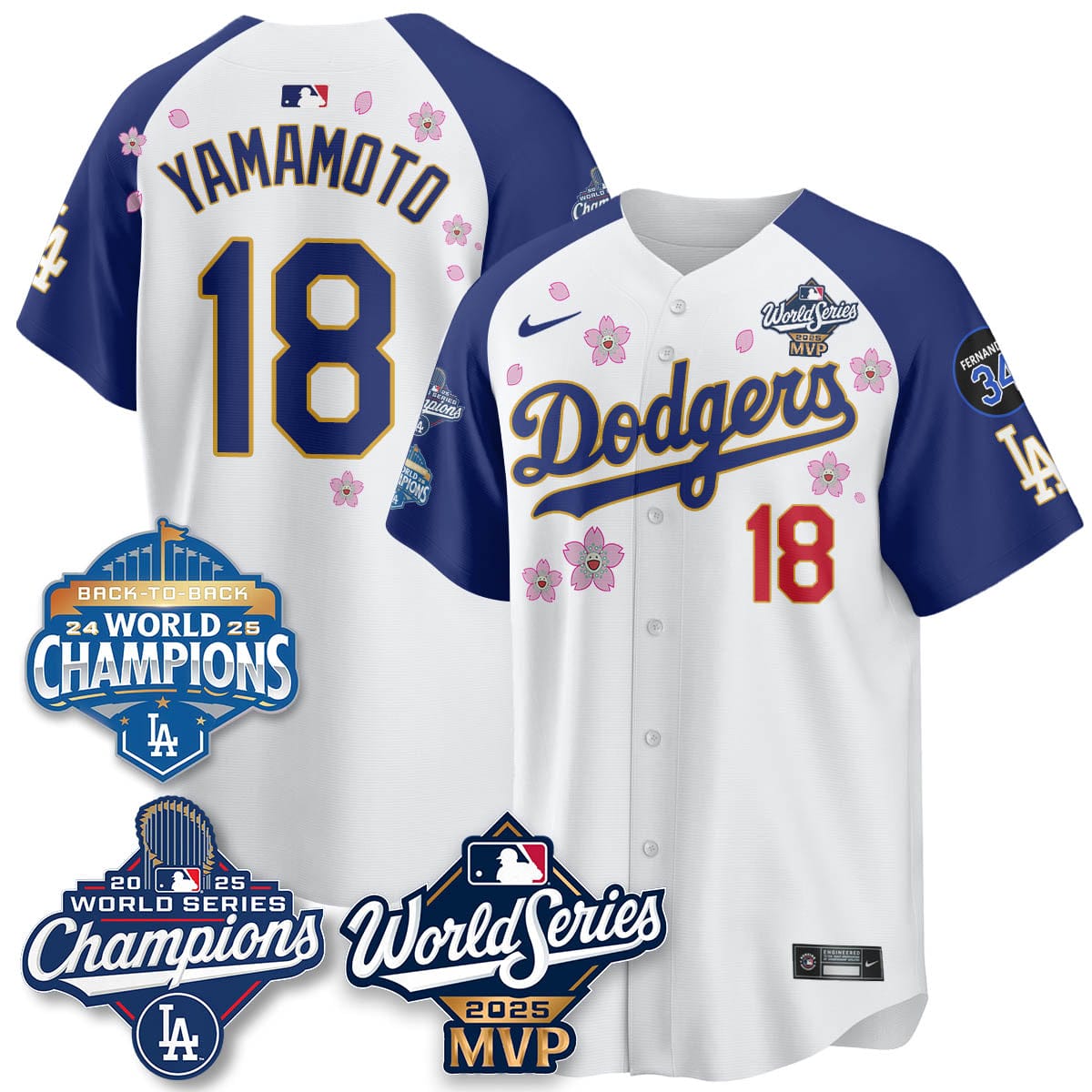 Yoshinobu Yamamoto LAD 2025 World Series MVP Jersey - All Stitched - Image 24