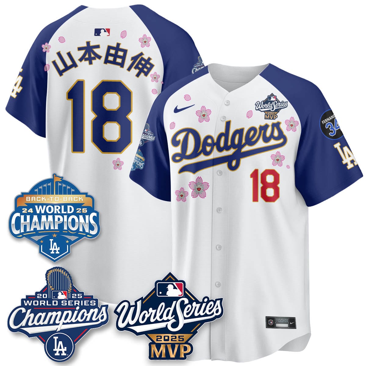 Yoshinobu Yamamoto LAD 2025 World Series MVP Jersey - All Stitched - Image 18