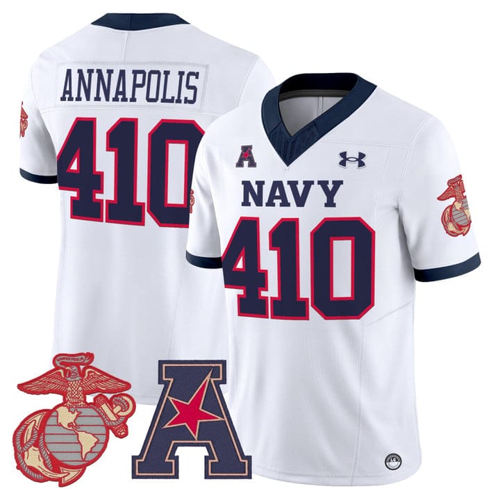 Alternative view of Annapolis Jersey #401 Navy Midshipmen Vapor USMC Premier Stitched