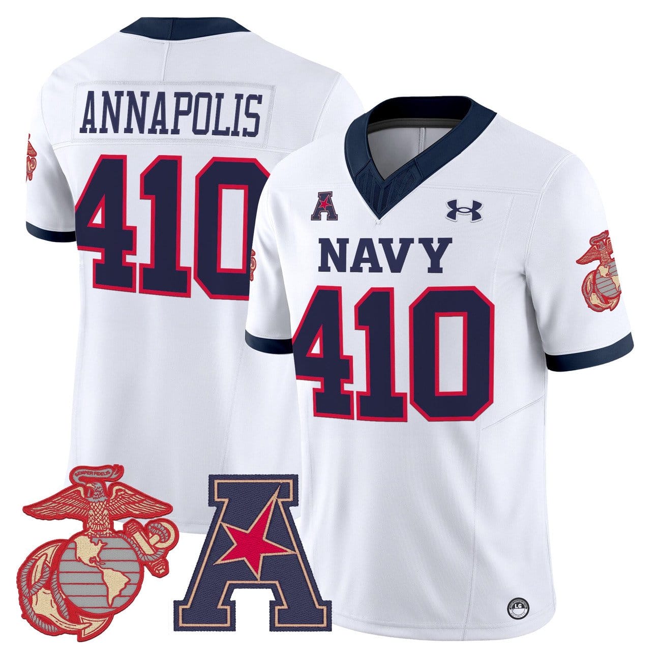 Annapolis Jersey #410 Navy Midshipmen Vapor USMC Premier Stitched - Image 3