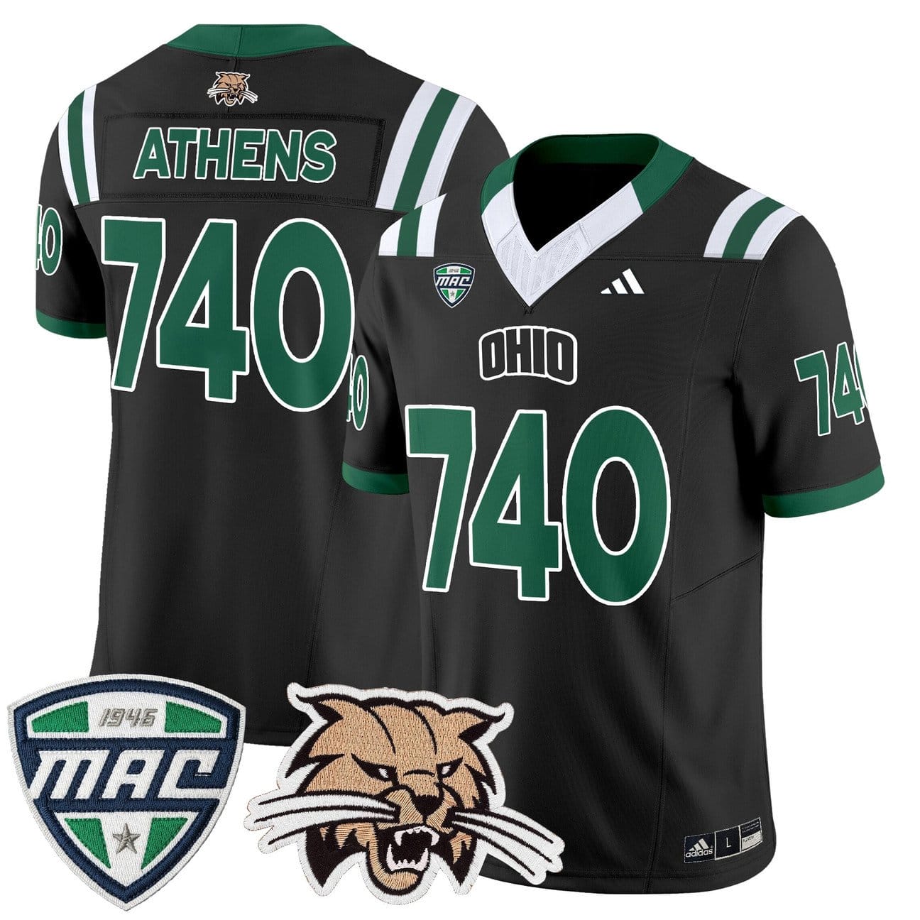 Alternative view of Athens Jersey #740 Ohio Bobcats 2025 Vapor Limited Stitched