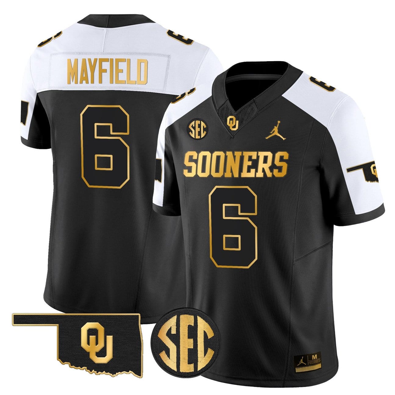 Baker Mayfield Jersey #6 Oklahoma Sooners 2025 Gold Limited Stitched