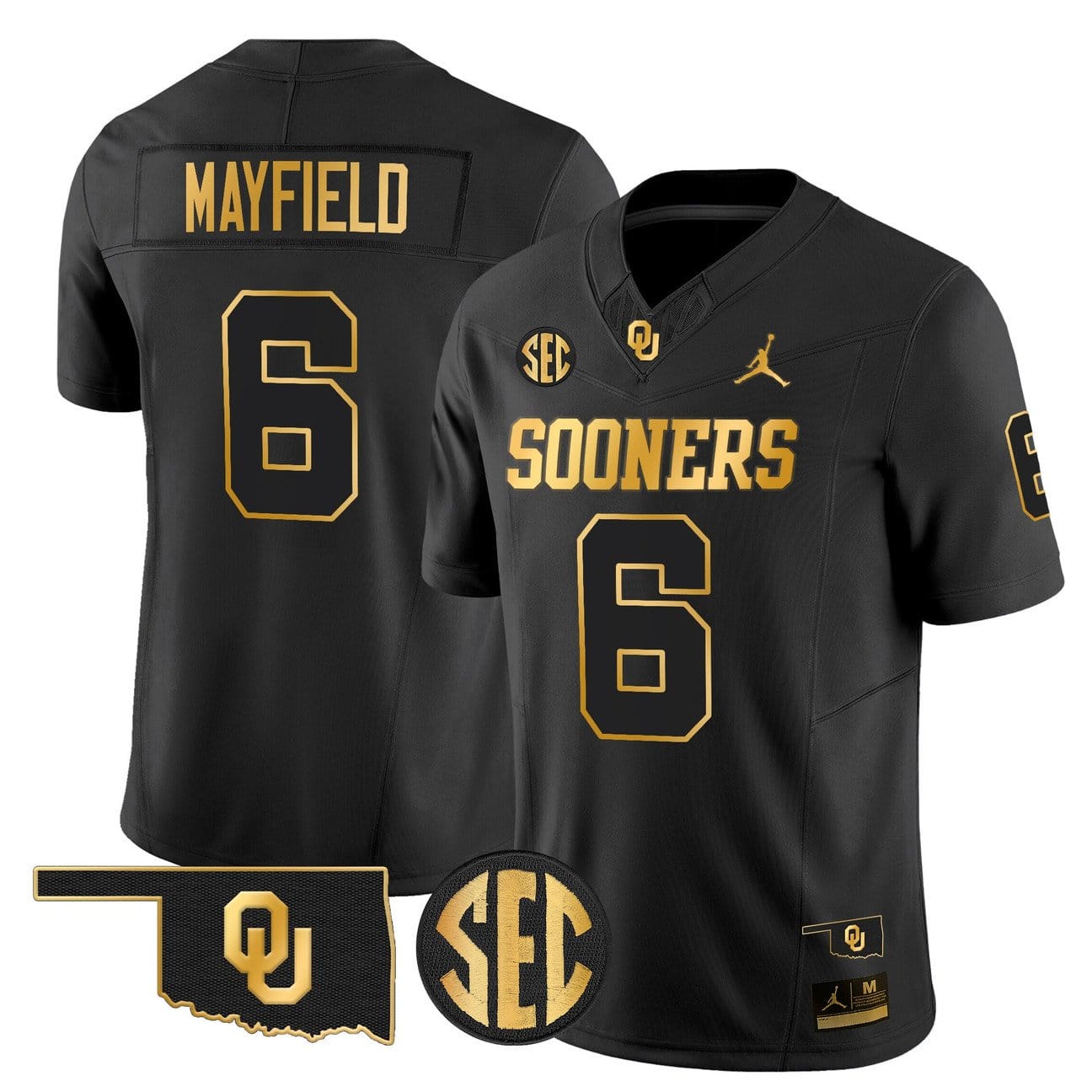 Alternative view of Baker Mayfield Jersey #6 Oklahoma Sooners 2025 Gold Limited Stitched