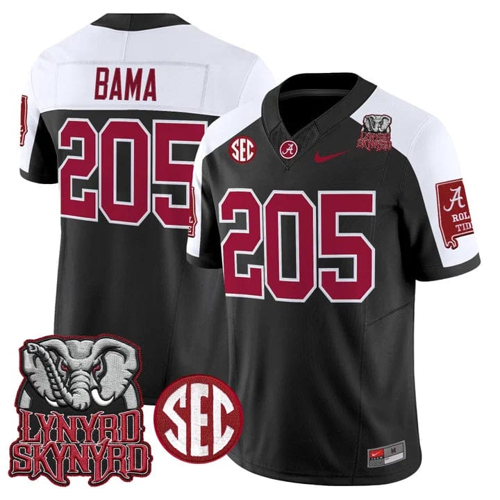 Bama Jersey #205 Alabama Crimson Tide Lynyrd Skynyrd Patch Stitched
