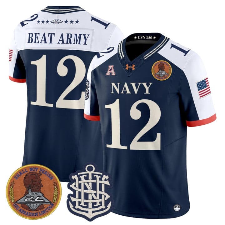 Beat Army Jersey #12 Navy Midshipmen 250th Anniversary Limited Stitched