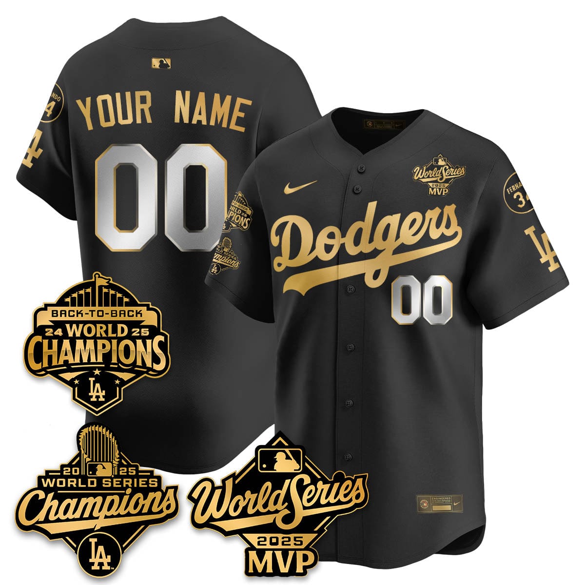 Yoshinobu Yamamoto LAD 2025 World Series MVP Jersey - All Stitched - Image 10
