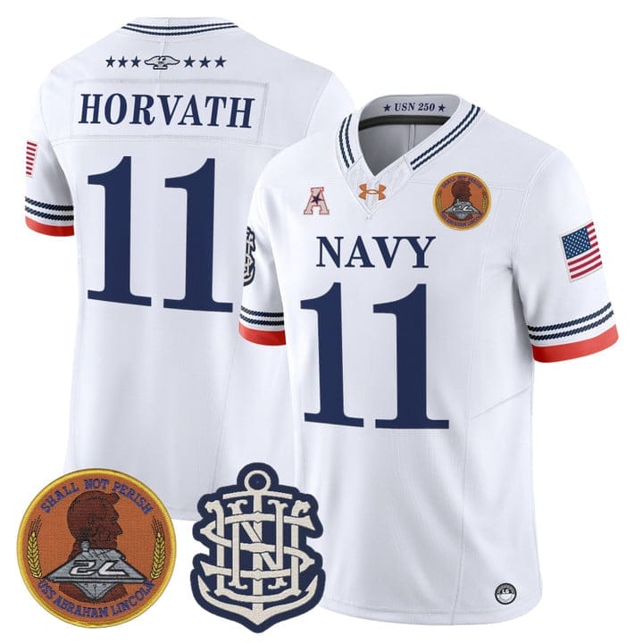 Blake Horvath Jersey #11 Navy Midshipmen 250th Anniversary Stitched - Image 3