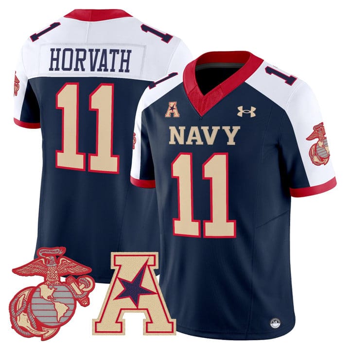 Blake Horvath Jersey #11 Navy Midshipmen Vapor USMC Premier Stitched - Image 3