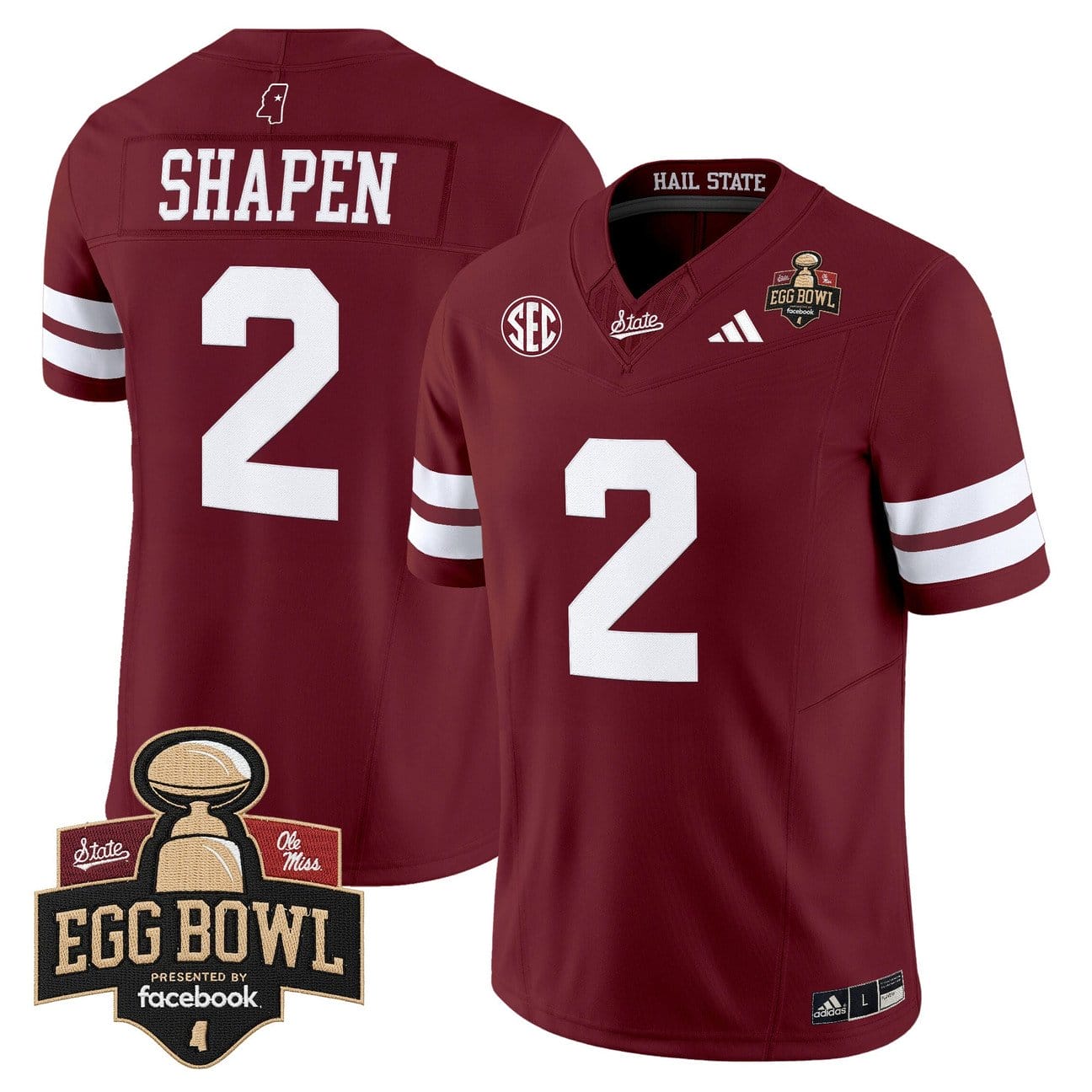 Blake Shapen Jersey #2 Mississippi State Bulldogs 2025 Egg Bowl Stitched - Image 4