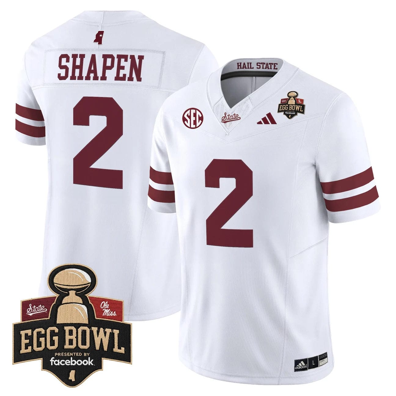 Blake Shapen Jersey #2 Mississippi State Bulldogs 2025 Egg Bowl Stitched - Image 5