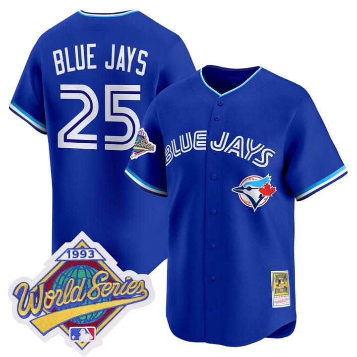 Blue Jays Jersey #25 Toronto Blue Jays 1993 World Series Throwback - Image 3