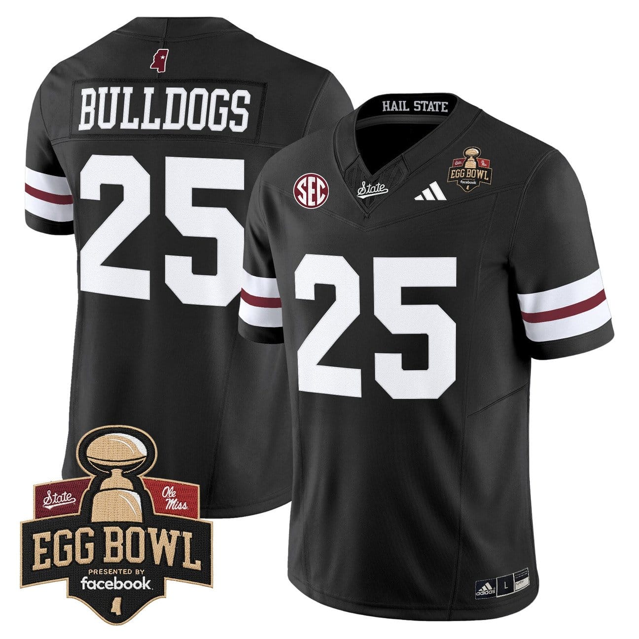 Alternative view of Bulldogs Jersey #25 Mississippi State Bulldogs 2025 Egg Bowl Stitched