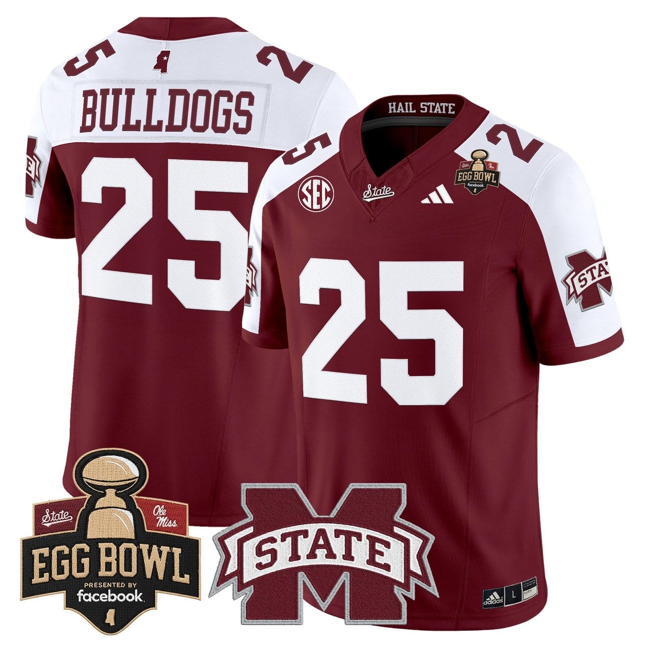Bulldogs Jersey #25 Mississippi State Bulldogs 2025 Egg Bowl Stitched - Image 3