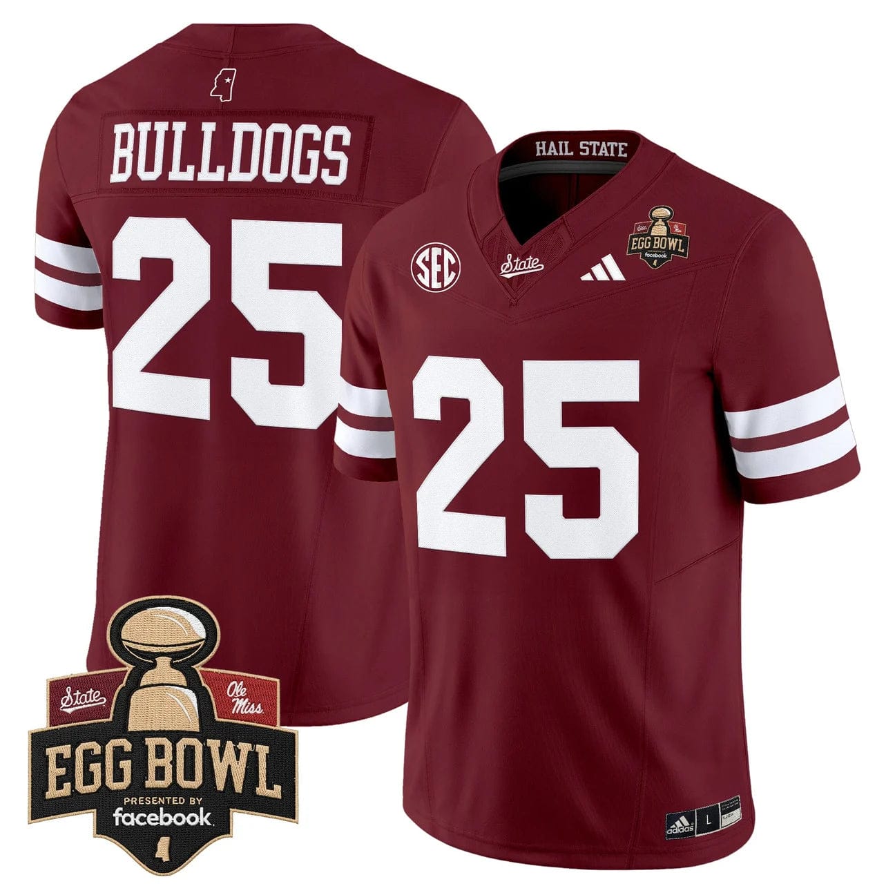 Bulldogs Jersey #25 Mississippi State Bulldogs 2025 Egg Bowl Stitched - Image 4