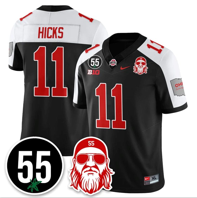 C.J. Hicks Jersey #11 Ohio State Buckeyes Nick Mangold Patch Stitched