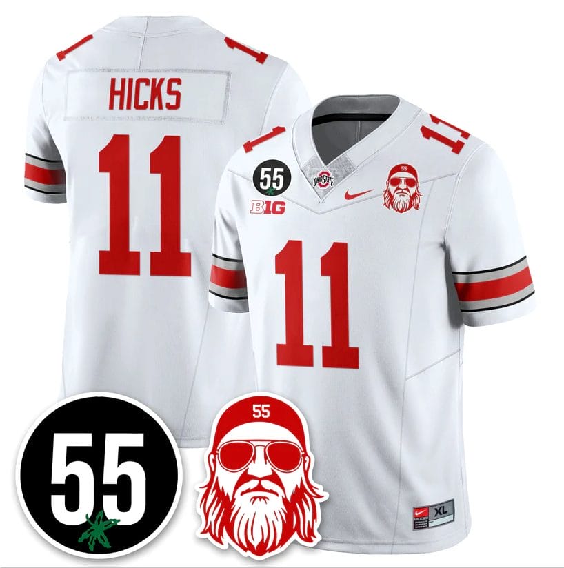 C.J. Hicks Jersey #11 Ohio State Buckeyes Nick Mangold Patch Stitched - Image 5