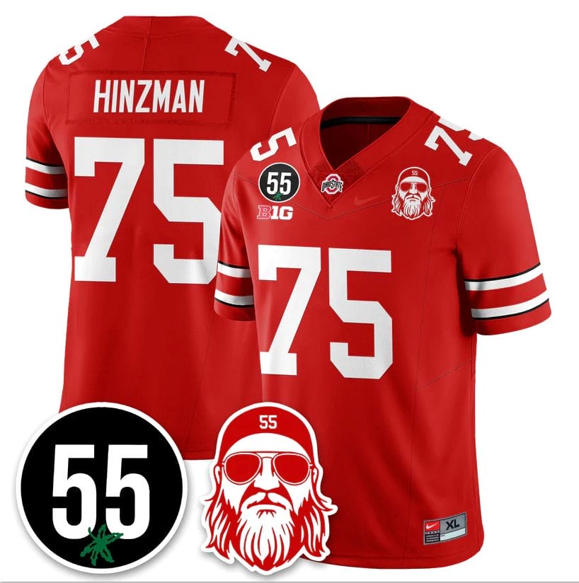Carson Hinzman Jersey #75 Ohio State Buckeyes Nick Mangold Patch Stitched - Image 4