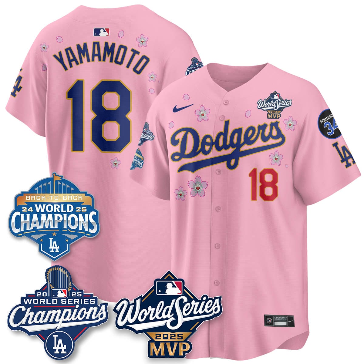 Yoshinobu Yamamoto LAD 2025 World Series MVP Jersey - All Stitched - Image 16