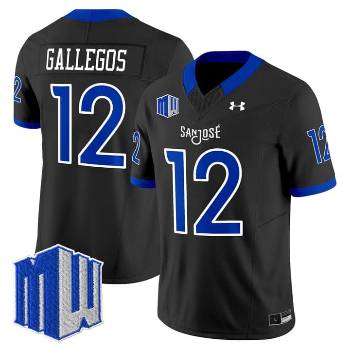 Alternative view of Chon Gallegos Jersey #12 San José State Spartans 2025 Limited Stitched