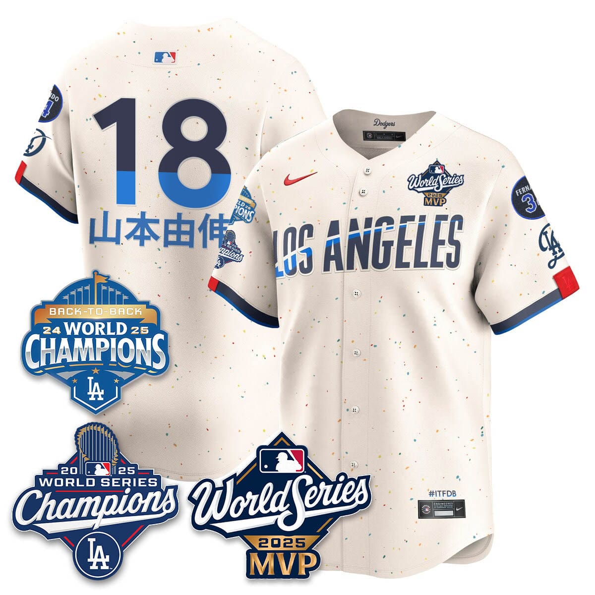 Yoshinobu Yamamoto LAD 2025 World Series MVP Jersey - All Stitched - Image 29