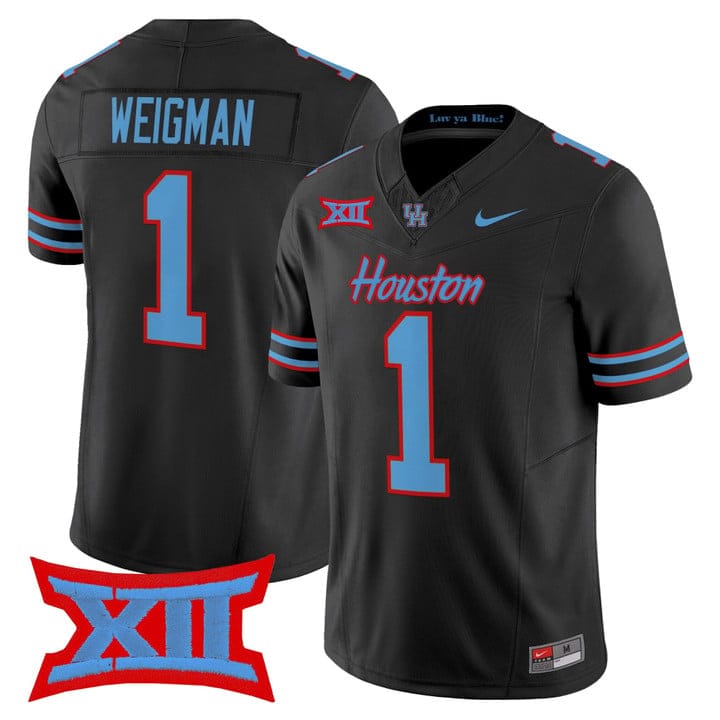 Alternative view of Conner Weigman Jersey #1 Houston Cougars 2025 Oilers Inspired Stitched