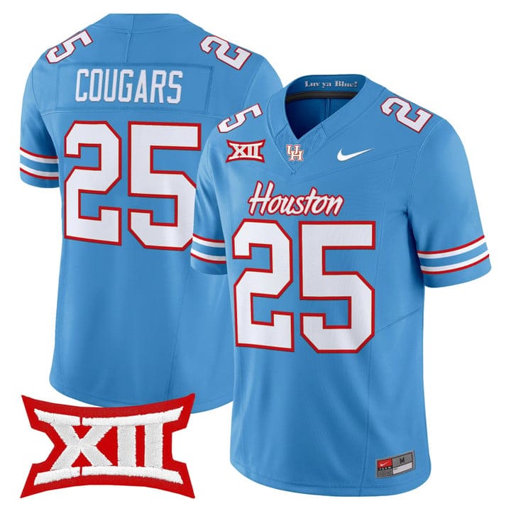 Cougars Jersey #25 Houston Cougars 2025 Oilers Inspired Stitched - Image 3