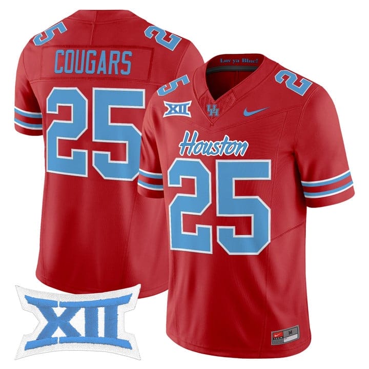 Cougars Jersey #25 Houston Cougars 2025 Oilers Inspired Stitched - Image 4