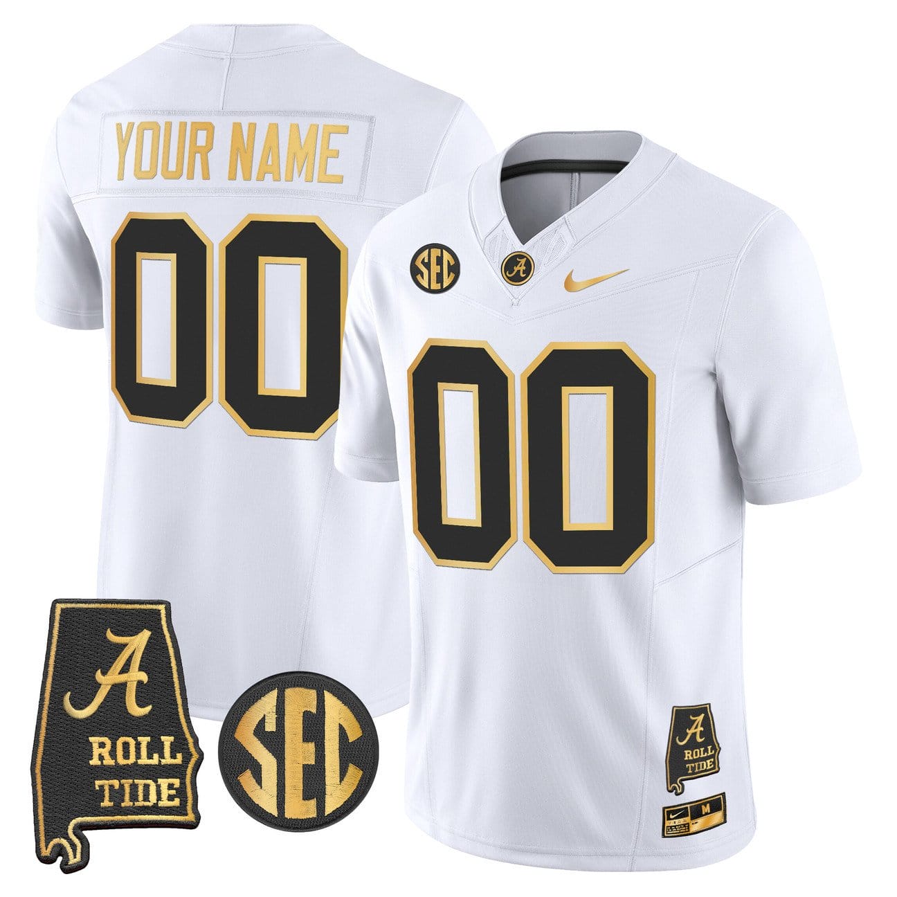 Custom Alabama Crimson Tide Jersey 2025 Gold Vapor Limited Stitched - Image 4