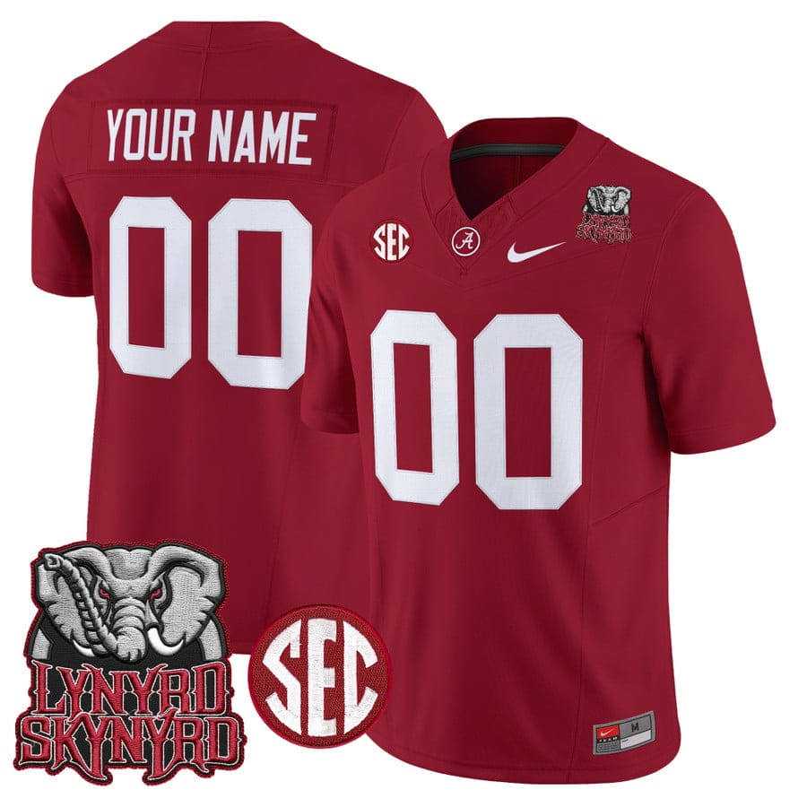 Custom Alabama Crimson Tide Jersey Lynyrd Skynyrd Patch Stitched - Image 4