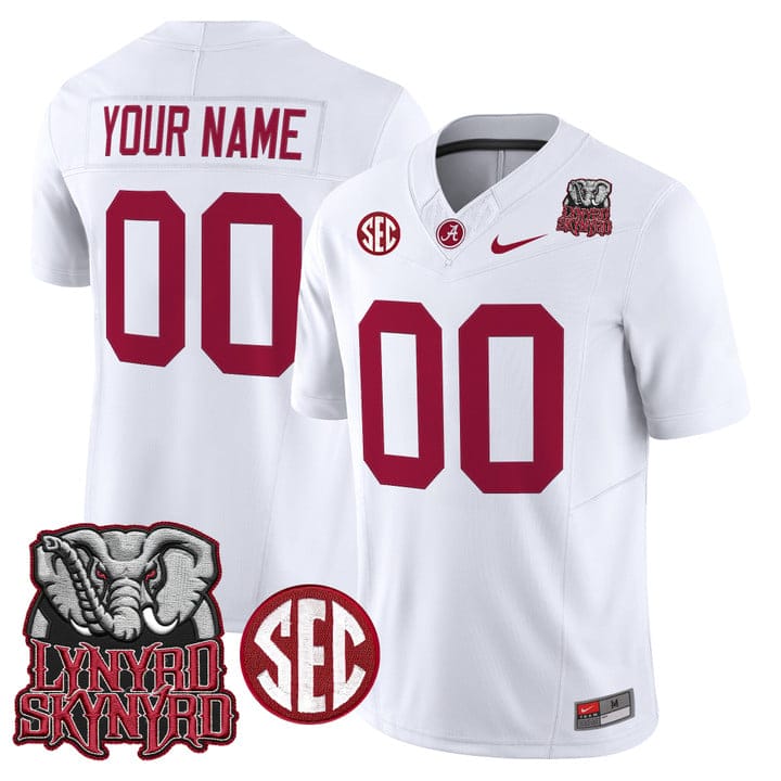 Custom Alabama Crimson Tide Jersey Lynyrd Skynyrd Patch Stitched - Image 5