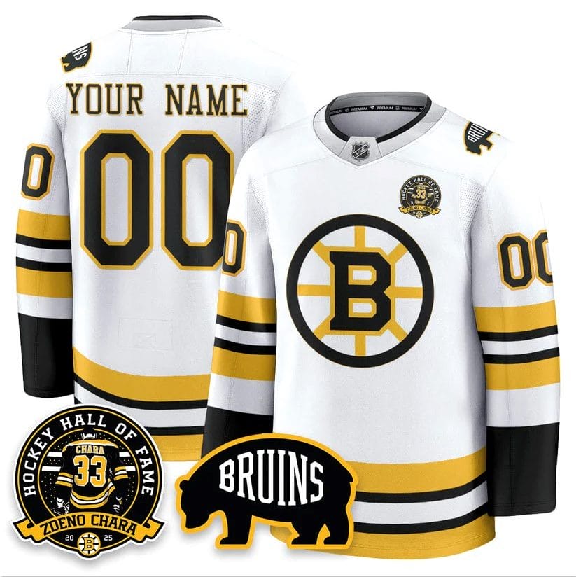 Custom Boston Bruins Jersey Name, Number Premium Zdeno Chara HOF Stitched - Image 2