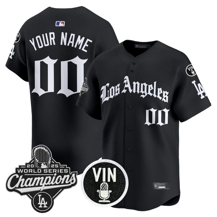 Custom Dodgers Jersey 2025 World Series Champions LA Gothic Edition - Image 4