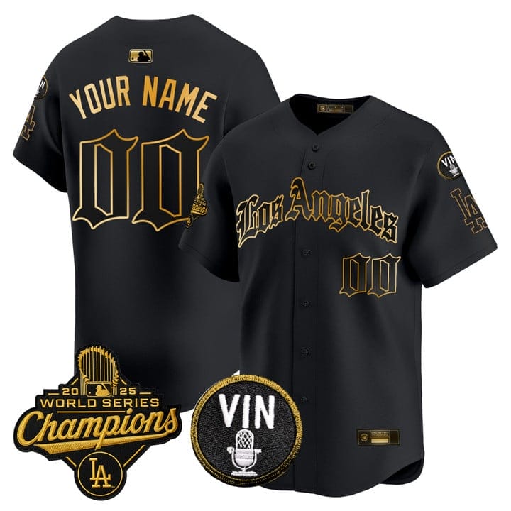 Custom Dodgers Jersey 2025 World Series Champions LA Gothic Edition - Image 3
