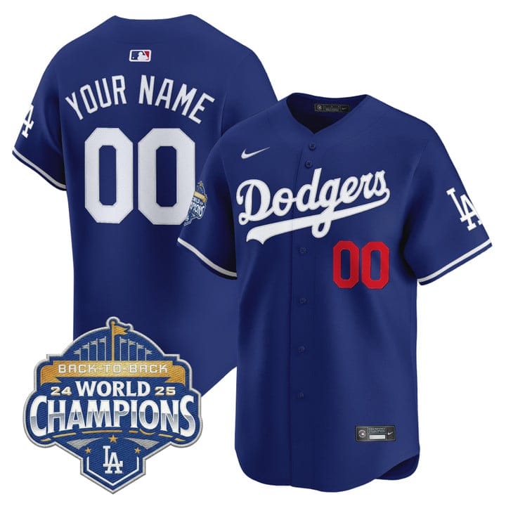 Custom Dodgers Jersey Name, Number 2025 Back-To-Back Champions Stitched - Image 3